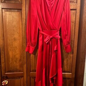 Alex Marie Elegant Red Long Sleeve Dress